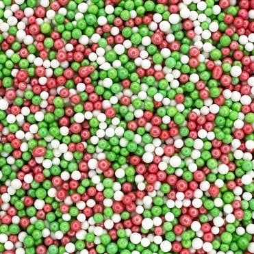 100s and 1000s - Glimmer - Red, Green and White Mix