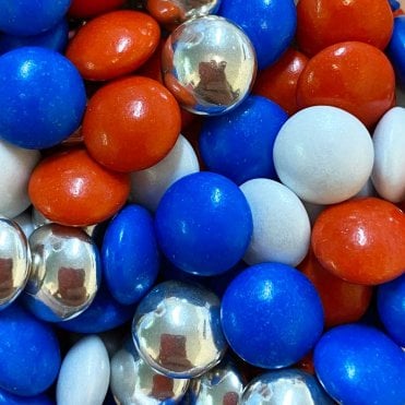 Chocolate Beans - Mini - Twinkle - Great British Range - Red, White, Blue & Silver