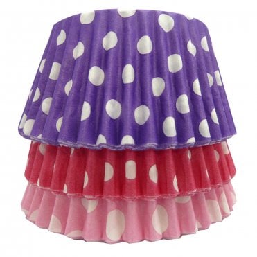 Cupcake Cases - Mixed - Dotty Purple, Pink and Cerise
