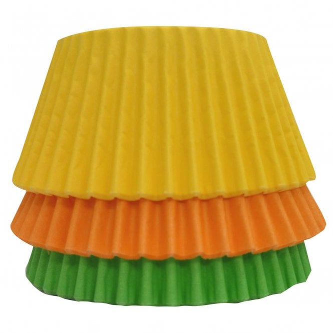 Cupcake Cases - Mixed - Plain - Green, Orange and Yellow