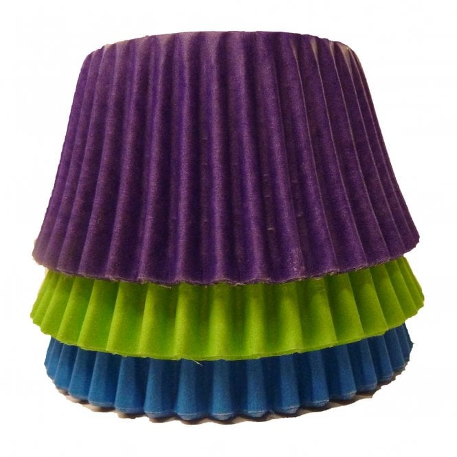Cupcake Cases - Mixed - Plain - Lime, Blue and Purple
