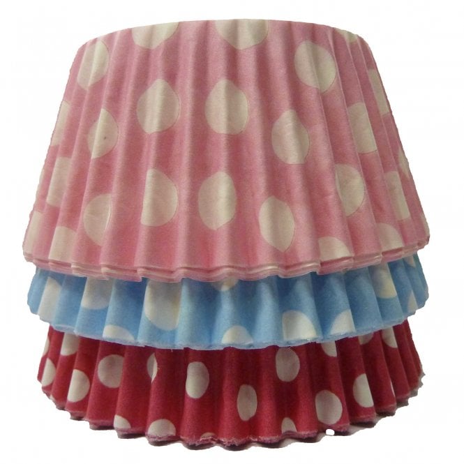 Cupcake Cases - Mixed - Polkadot Cerise, Baby Blue and Baby Pink