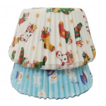 Cupcake Cases - Mixed - Stockings and Snowmen