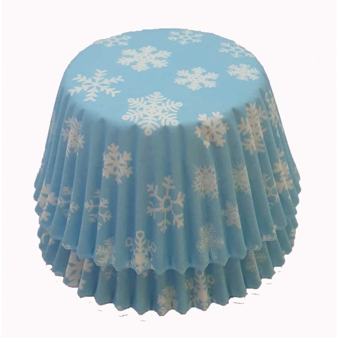 Cupcake Cases - Patterned - Ice blue Snowflake