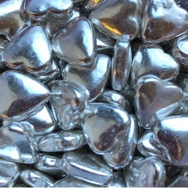 Hearts - 3D - Silver - High Shine