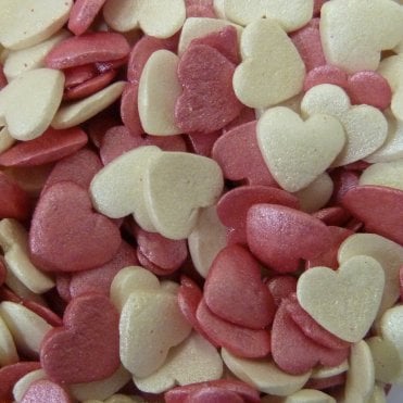Hearts - Glimmer - Deep Pink and Mother of Pearl