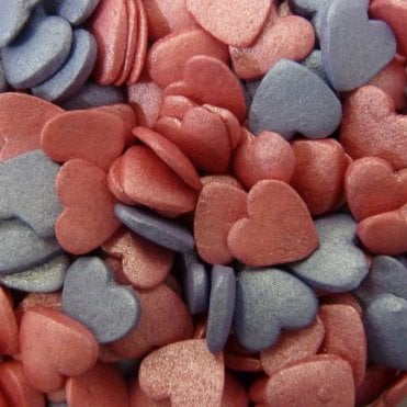 Hearts - Glimmer - Deep Pink and Violet