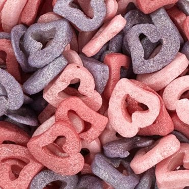 Hearts - Glimmer - Open Hearts - Pink Mix