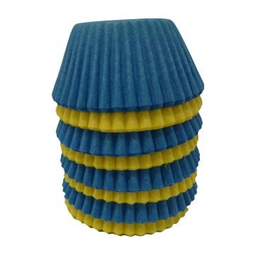Mini Cupcake Cases - Mixed - Blue and Yellow