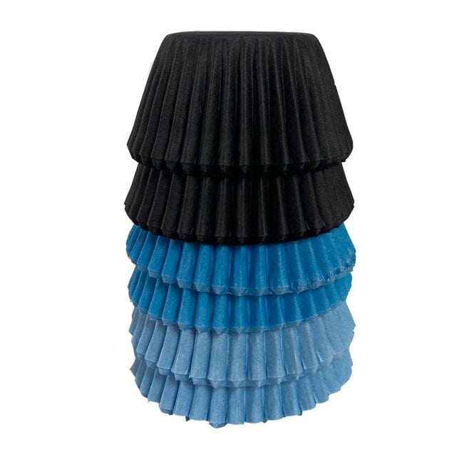Mini Cupcake Cases - Mixed - Blue, Baby Blue and Black