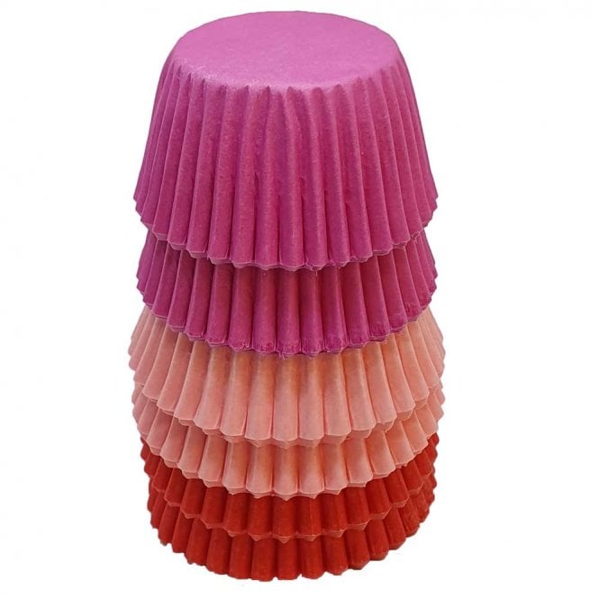 Mini Cupcake Cases - Mixed - Pink, Red and Cerise
