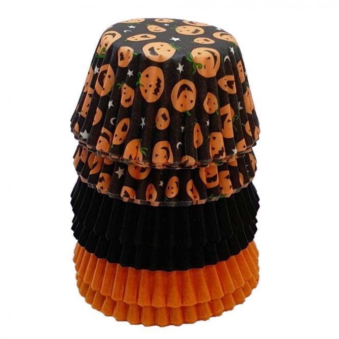 Mini Cupcake Cases - Mixed - Pumpkin, Black and Orange