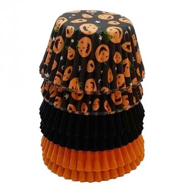 Mini Cupcake Cases - Mixed - Pumpkin, Black and Orange