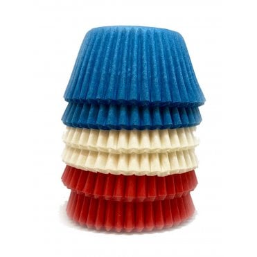 Mini Cupcake Cases - Mixed - Red, White and Blue