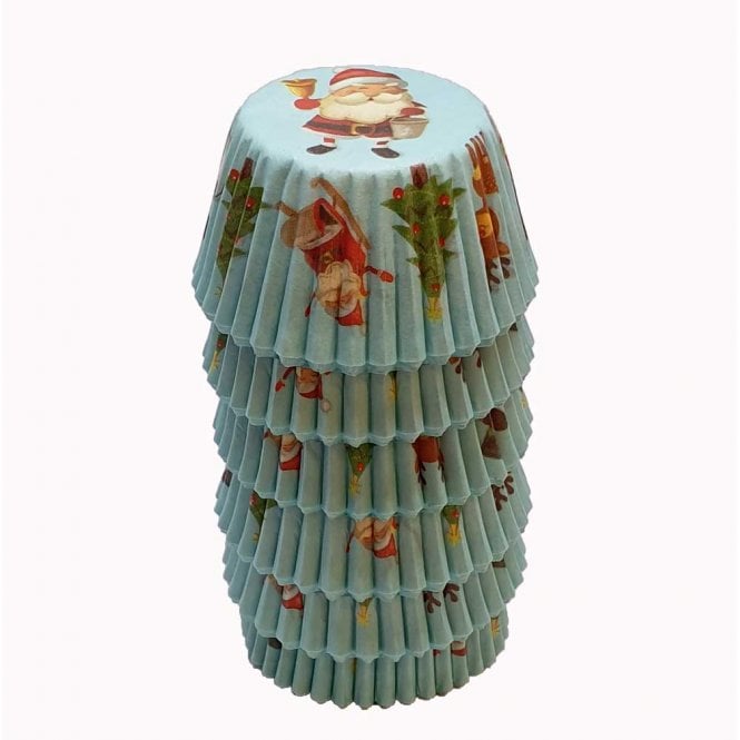 Mini Cupcake Cases - Patterned - Santa