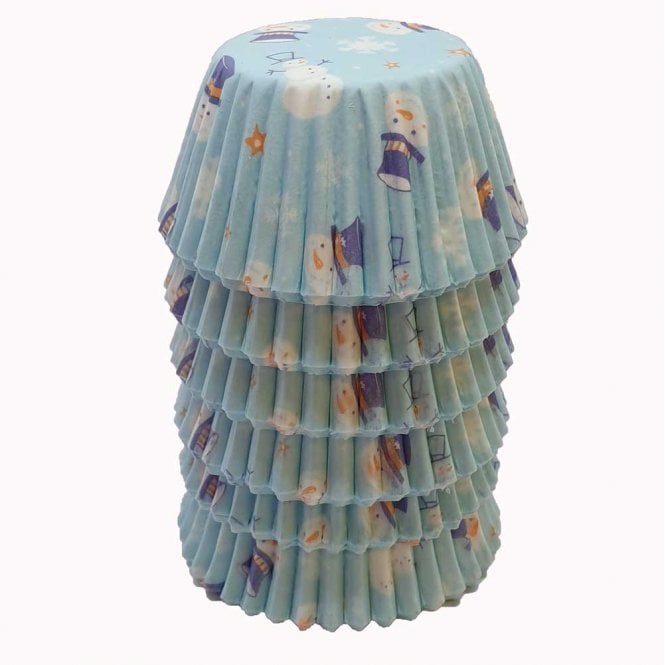 Mini Cupcake Cases - Patterned - Snowmen