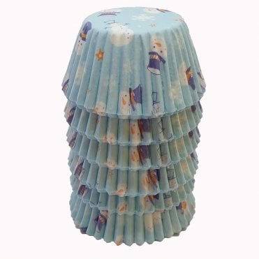 Mini Cupcake Cases - Patterned - Snowmen