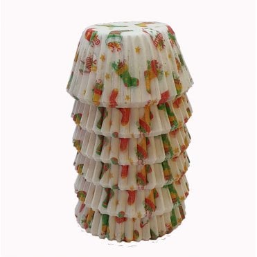 Mini Cupcake Cases - Patterned - Stockings