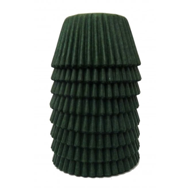 Mini Cupcake Cases - Plain - Dark Green