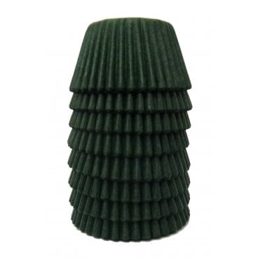 Mini Cupcake Cases - Plain - Dark Green