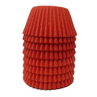 Mini Cupcake Cases - Plain - Red