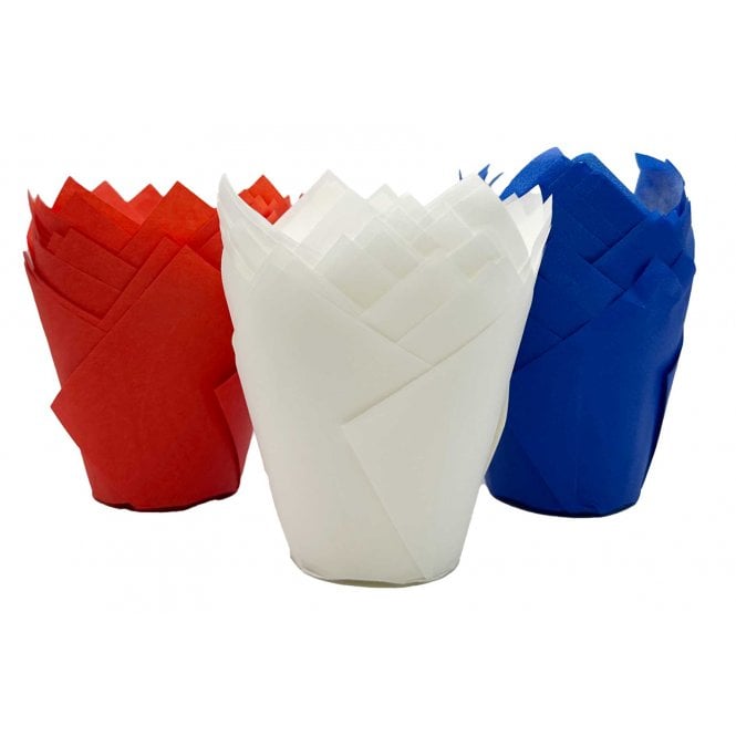 Muffin Tulips - Mixed - Red, White and Blue