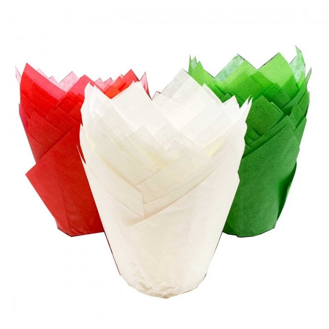 Muffin Tulips - Mixed - Red, White and Green