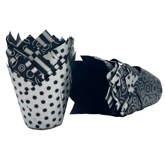 Muffin Tulips - Patterned - Vogue - Black and Silver