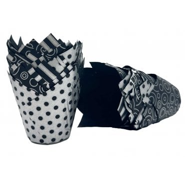 Muffin Tulips - Patterned - Vogue - Black and Silver