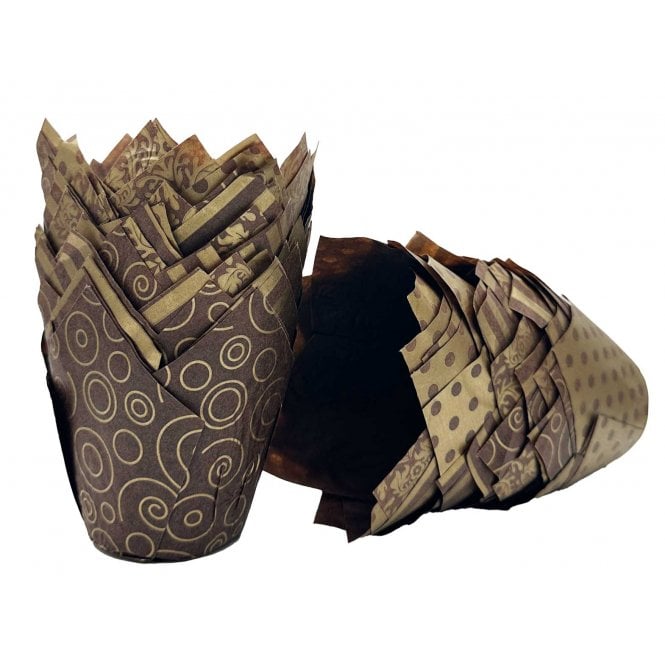 Muffin Tulips - Patterned - Vogue - Brown and Gold