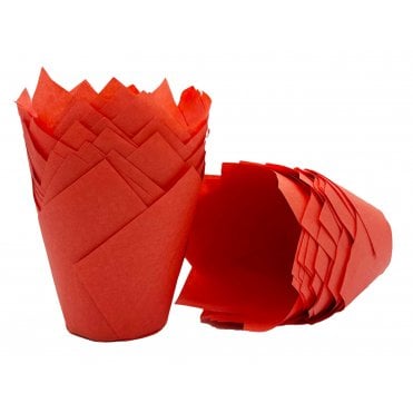 Muffin Tulips - Plain - Red