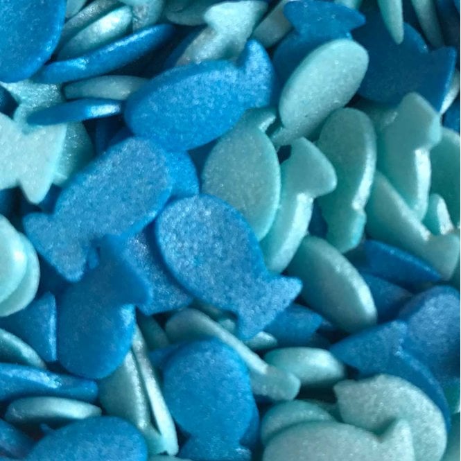 Shapes - Glimmer - Fish - Blue and Turquoise