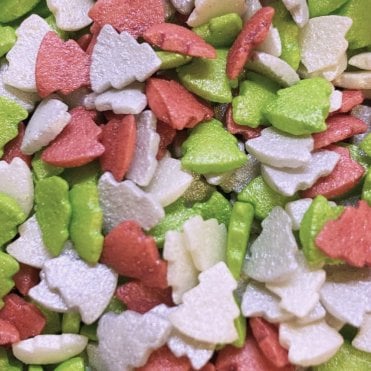 Shapes - Glimmer - Trees - Red, White, Green and Silver