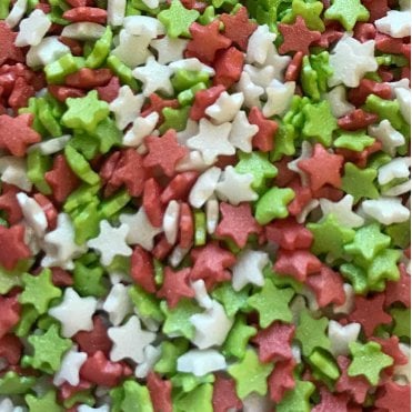 Stars - Glimmer - Mini - Red, White and Green