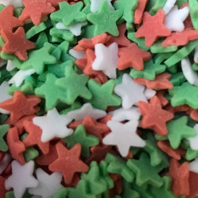Stars - Matt - Red, Green and White