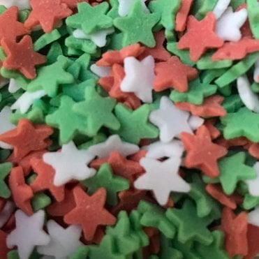 Stars - Matt - Red, Green and White