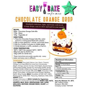 Easy Bake Cake Mix - Chocolate Orange Drop Cake
