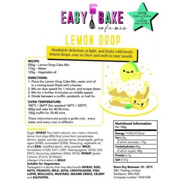 Easy Bake Cake Mix - Lemon Drop 