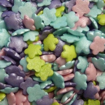 Sugar Shapes - Glimmer - Flowers - Pink, Violet, Lime, Turquoise