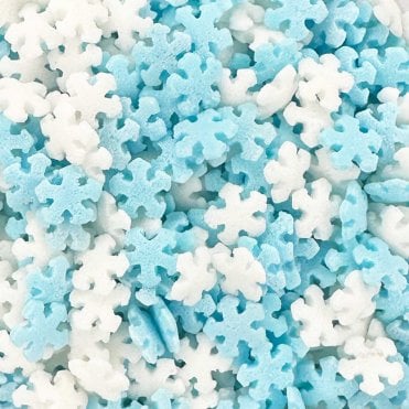 Sugar Shapes - Matt - Snowflakes - Mini - Ice Blue and White