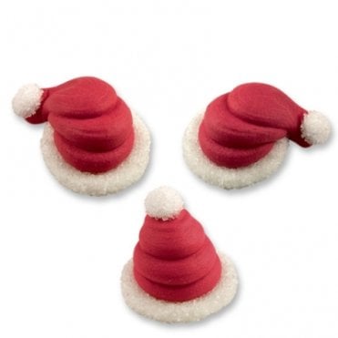 Toppers - Sugar - Santa Hats x 72